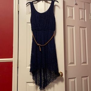 Navy Blue High Low Dress